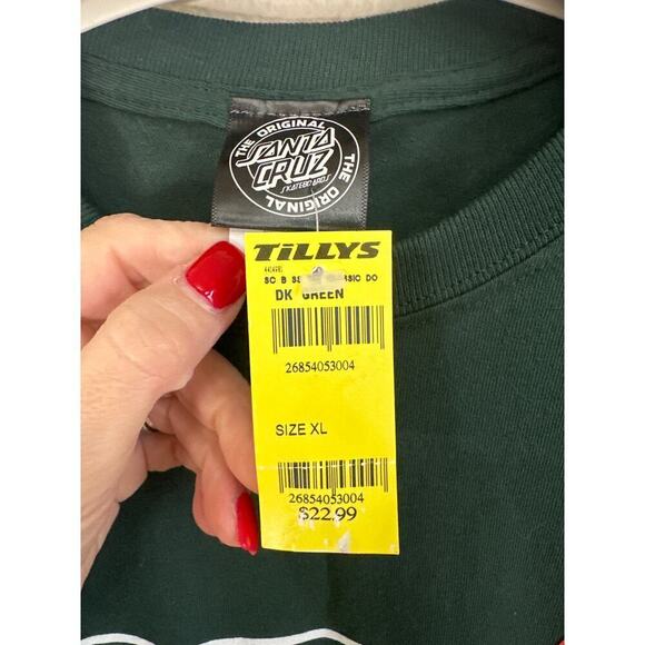 Santa Cruz Boys Tshirt, XLarge, Green, Classic Logo, NWT - Picture 3 of 4